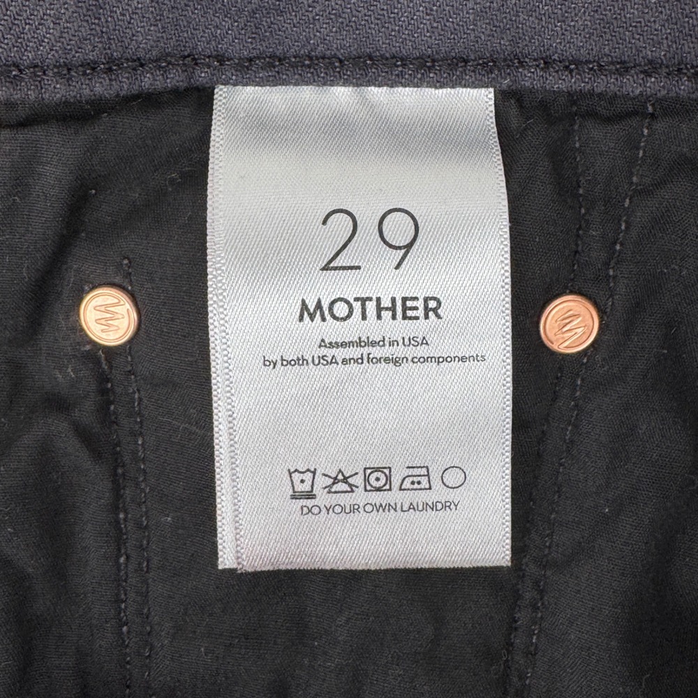 Mother The Half-Pipe Flood Jeans Faded Black High Rise Wide Leg Crop Size 29 - Picture 10 of 16